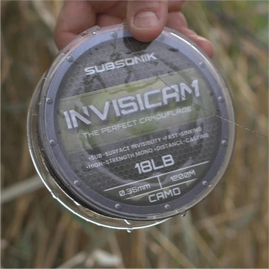 Fir Monofilament Sonik Subsonik Invisicam, Verde Maro Negru, 1200m, 5.44kg, 0.28mm