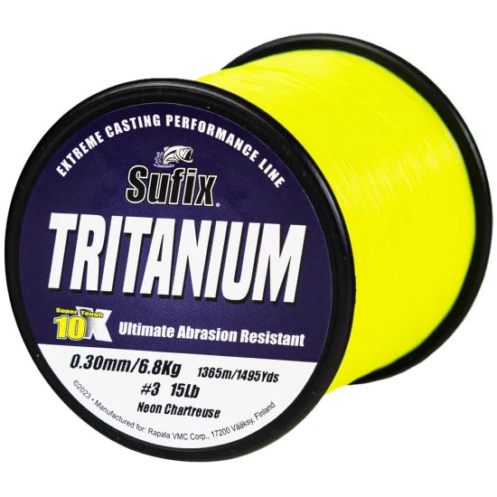 Fir Monofilament Sufix Tritanium, Neon Chartreuse, 1950m, 0.25mm, 5.0kg/11lbs
