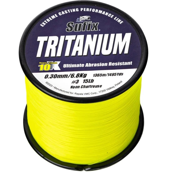 Fir Monofilament Sufix Tritanium, Neon Chartreuse, 680m, 0.45mm, 15.0kg/33lbs