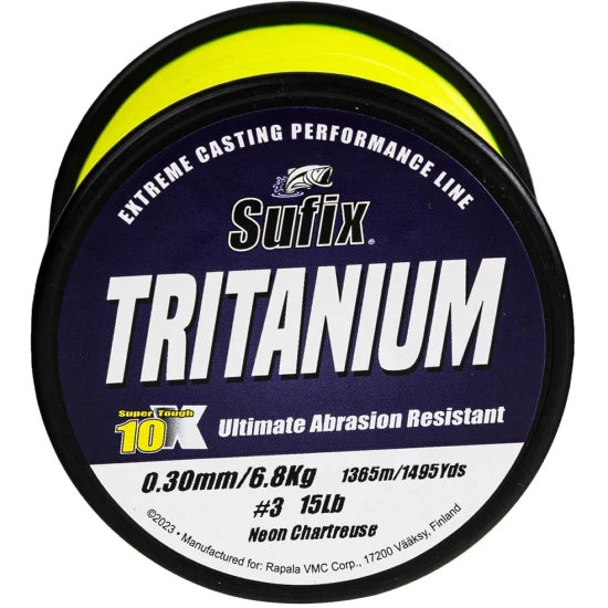 Fir Monofilament Sufix Tritanium, Neon Chartreuse, 680m, 0.45mm, 15.0kg/33lbs