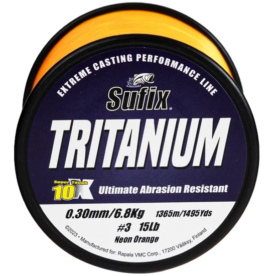 Fir Monofilament Sufix Tritanium, Neon Orange, 0.25mm, 5.00kg, 1095m