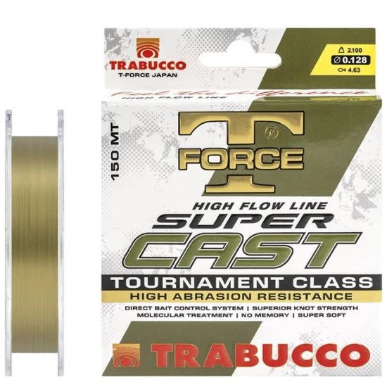 Fir Monofilament Trabucco T Force Super Cast, Pearl Green, 300m, 0.255mm, 8.40kg