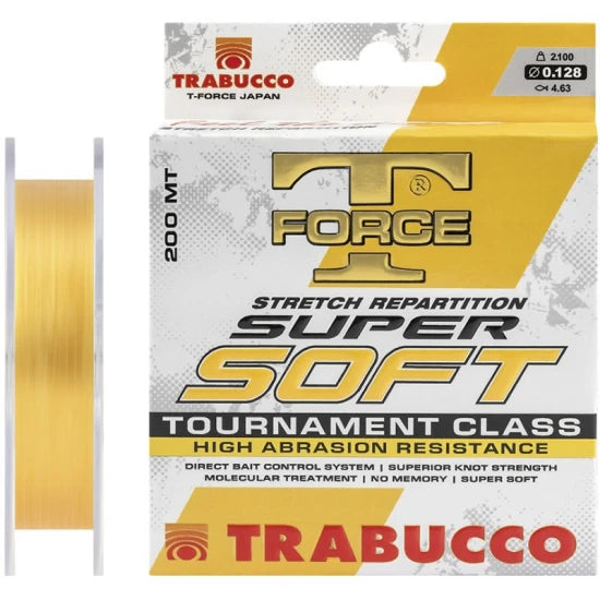 Fir Monofilament Trabucco T Force Super Soft, Gold, 200m, 0.148mm, 2.80kg