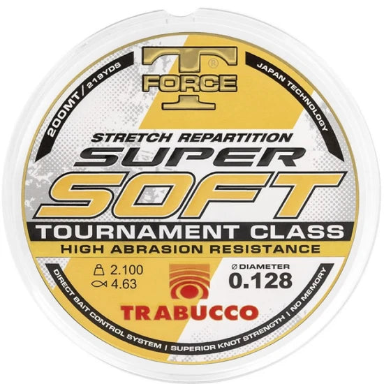 Fir Monofilament Trabucco T Force Super Soft, Gold, 200m, 0.165mm, 3.75kg