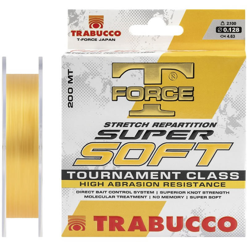 Fir Monofilament TRABUCCO T Force Super Soft, Gold, 200m, 0.185mm, 4.60kg