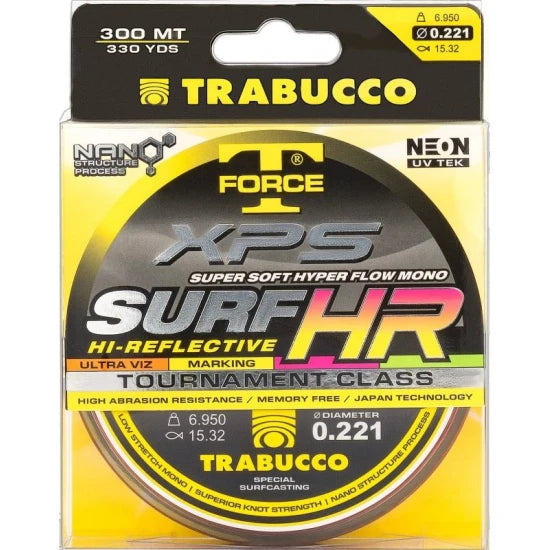 Fir Monofilament Trabucco T-force Xps Surf Hr Uv Mark System, 15.790kg, 0.355mm, 300m