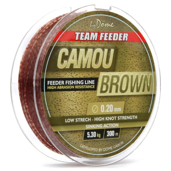 Fir Monofilament Team Feeder By Dome Camou Brown 300m 0.20mm 5.30kg