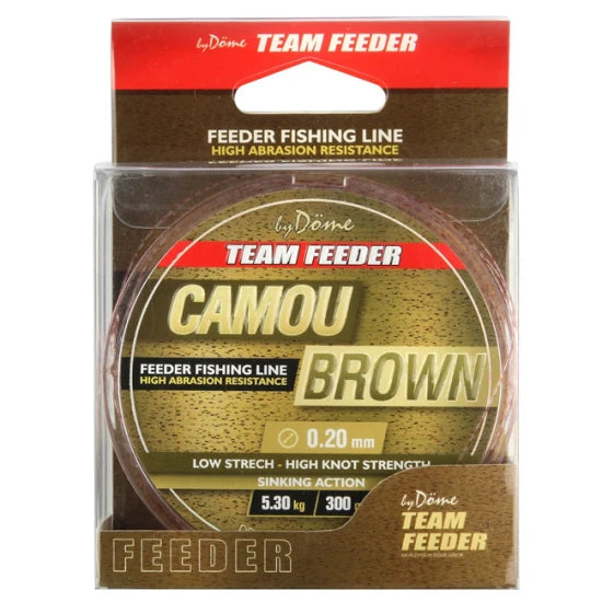 Fir Monofilament Team Feeder By Dome Camou Brown 300m 0.22mm 6.20kg