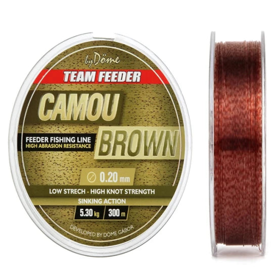 Fir Monofilament Team Feeder By Dome Camou Brown 300m 0.22mm 6.20kg
