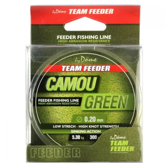 Fir Monofilament Team Feeder By Dome Camou Green 300m 0.22mm 6.20kg