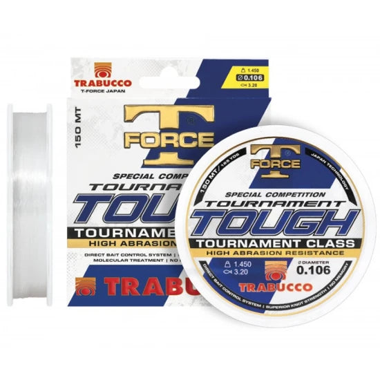 Fir Monofilament Trabucco T-force Tournament Tough New, Transparent, 0.14mm, 2.80kg, 150m