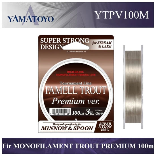 Fir Monofilament Yamatoyo Trout Premium Maro Titan, 0.128mm, 100m