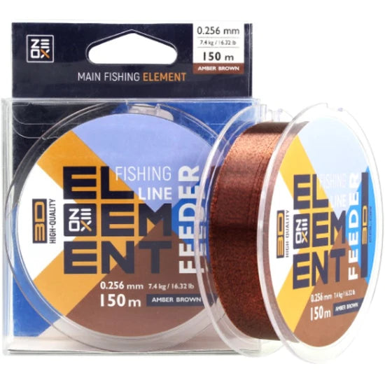 Fir Monofilament Zeox 3d Element Method Feeder, Amber Brown, 6.7kg, 0.235mm, 150m