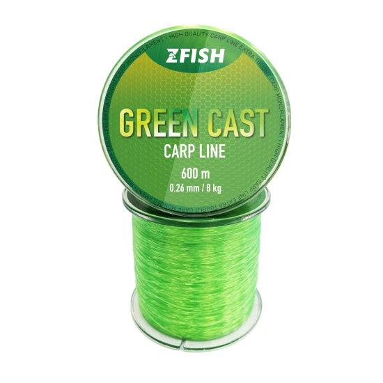 Fir Monofilament Zfish Green Cast Carp Line, 0.28mm, 9.5 Kg, 600m, Verde Fluo