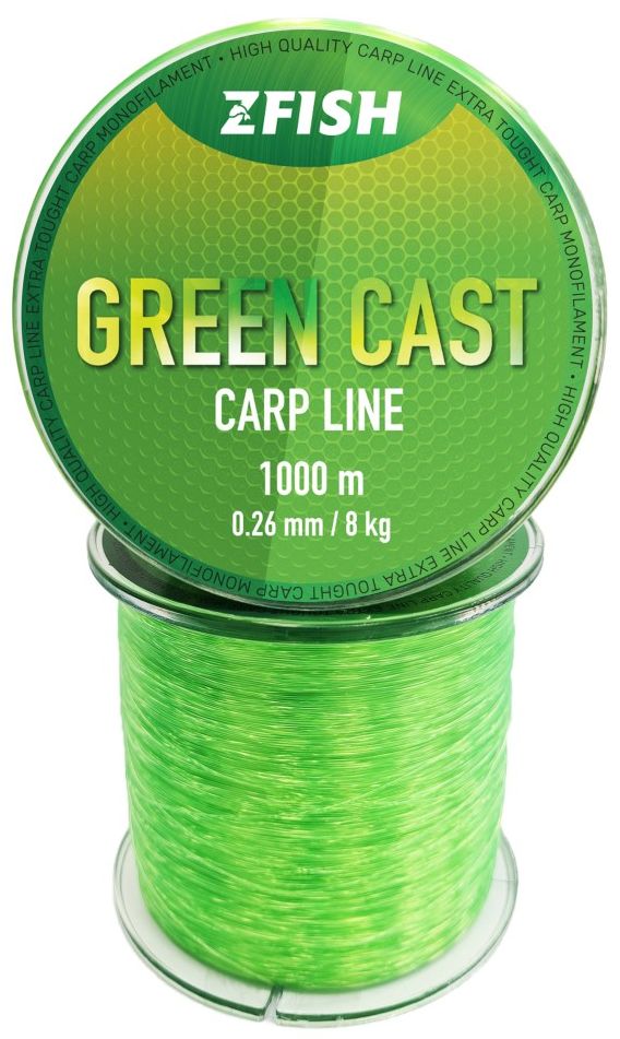 Fir Monofilament Zfish Green Cast Carp Line, Green, 8kg, 0.26mm, 1000m