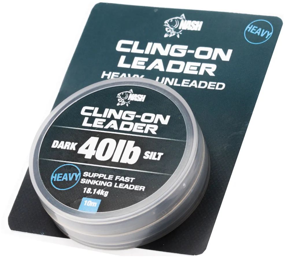 Fir NASH Cling-On Unleaded Leader Leadcore, Dark Silt, 40lbs-18.14kg, 10m