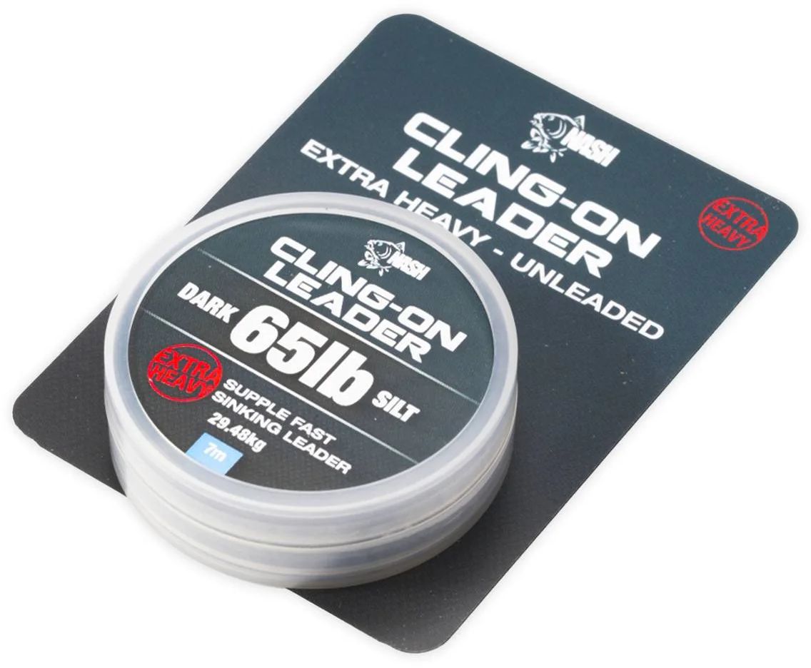 Fir NASH Cling-On Unleaded Leader Leadcore, Dark Silt, 65lbs-29.48kg, 7m