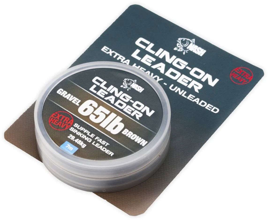 Fir NASH Cling-On Unleaded Leader Leadcore, Gravel Brown, 65lbs-29.48kg, 7m
