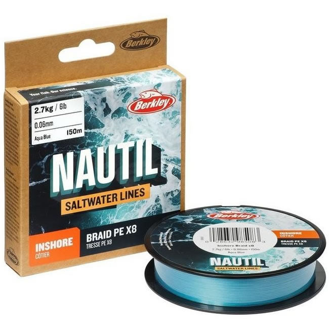 Fir Textil Berkley Nautil Braid X8, Aqua Blue, 150m, 0.14mm, 6.8kg