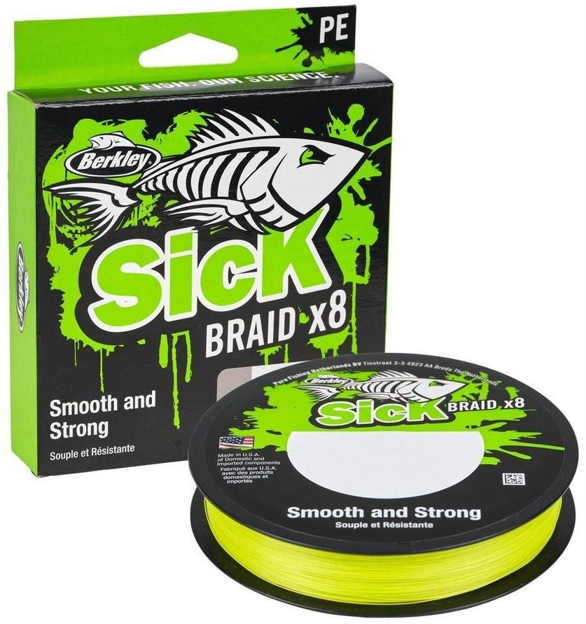 Fir Textil Berkley Sick Braid, HV Yellow, 150m, 0.10mm, 7.5kg