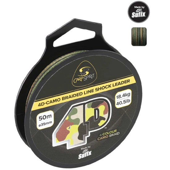 Fir Textil Carp Spirit 4d Shock Leader 50m, 40.50lbs/18.37kg