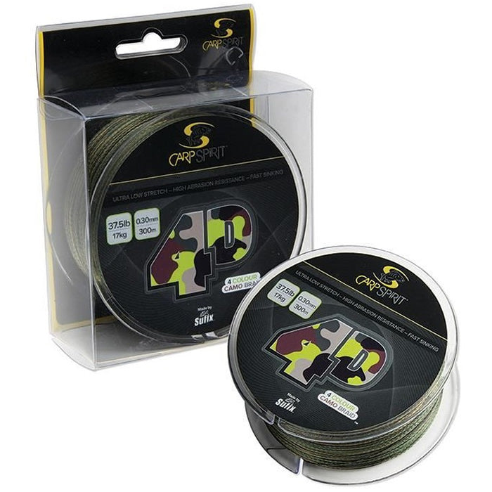 Fir Textil Carp Spirit 4-D Camo Braid, 0.35mm, 18.40kg, 300m