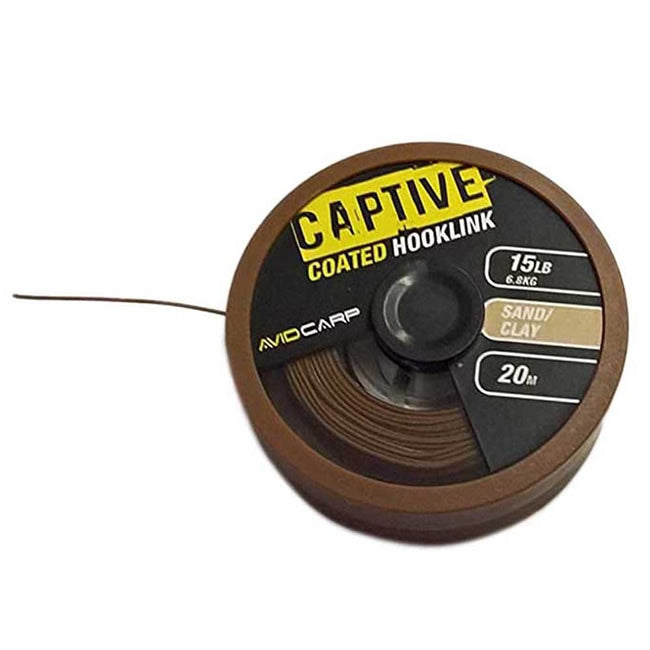 Fir Textil Cu Camasa Avid Carp Captive Coated Hooklink 20m 0.26mm 6.8kg  Maro