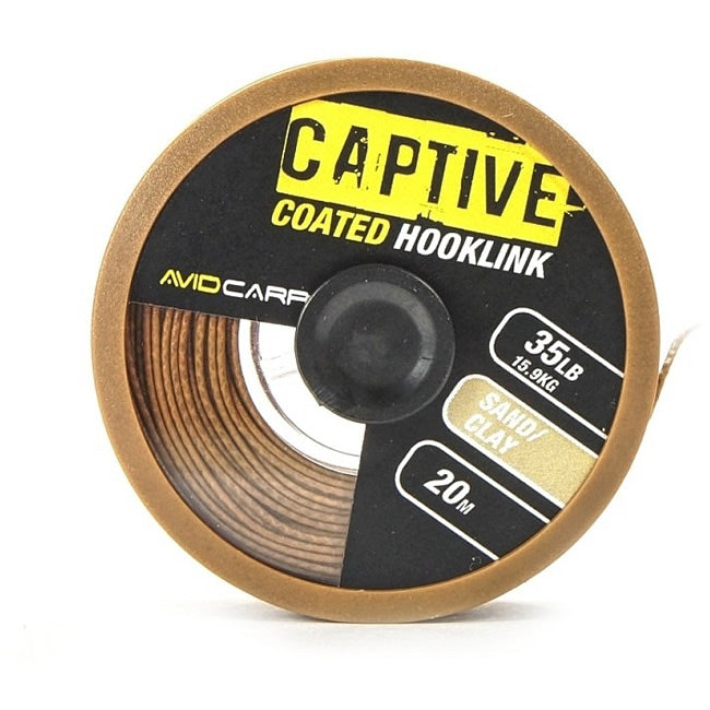 Fir Textil Cu Camasa Avid Carp Captive Coated Hooklink 20m 0.44mm 11.3kg Sand Clay
