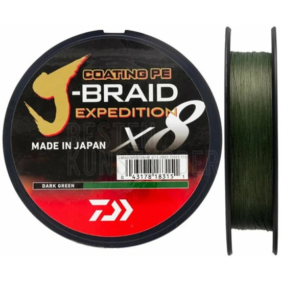 Fir Textil Daiwa J-braid Expedition X8 Pe 0.18mm, 12.3kg, 150m, Green