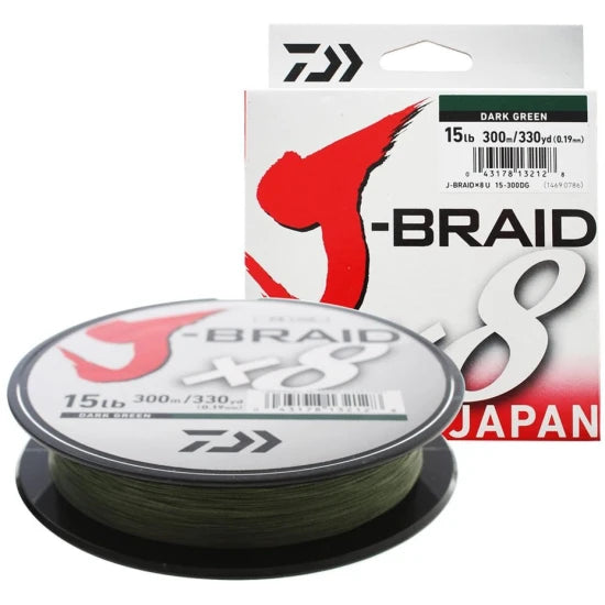 Fir Textil Daiwa J-braid X8, Dark Green, 18kg, 0.24mm, 300m