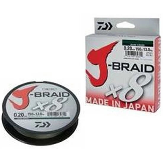 Fir Textil Daiwa J-braid X8 Verde, 0.24mm, 18kg, 150m