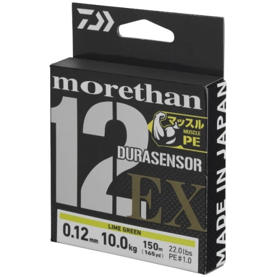 Fir Textil Daiwa Morethan Durasensor X12 Ex+si3 Lime Green, 0.18mm, 150m, 16kg