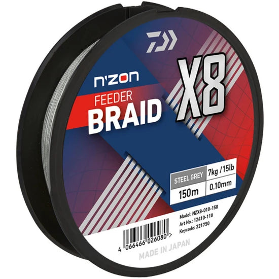 Fir Textil Daiwa N'zone 8x Braid Steel Gray, 0.08mm, 5.00kg, 150m