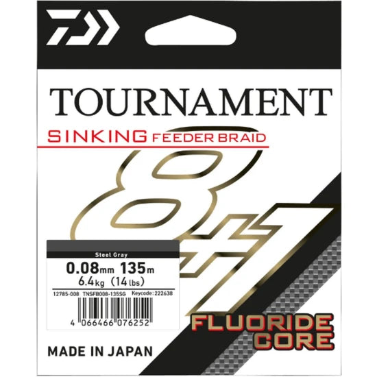 Fir Textil Daiwa Tournament Sinking Feeder Braid 8+1x, 0.08m, 135m