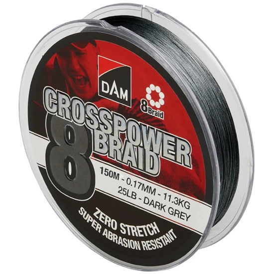Fir Textil Dam Crosspower 8x Dark Grey, 0.15mm, 9kg, 150m