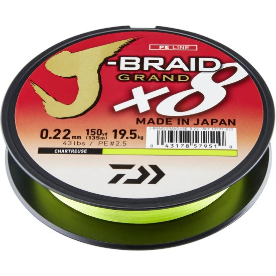 Fir Textil Daiwa J-braid Grand X8 Chartreuse 0.06mm 135m 5kg