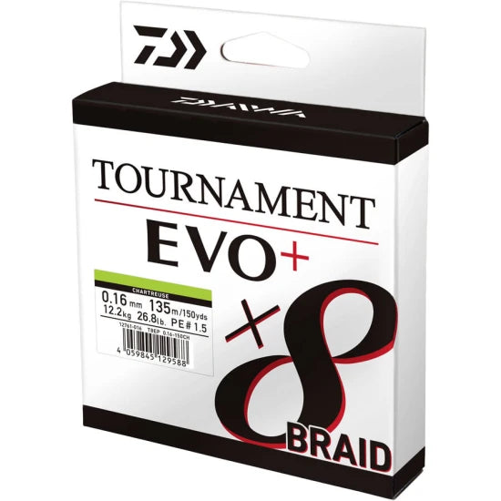 Fir Textil Daiwa Tournament 8x Braid Evo+ Chartreuse, 135m, 0.08mm, 4.9kg