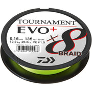Fir Textil Daiwa Tournament 8x Braid Evo+ Chartreuse, 135m, 0.20mm, 18.0kg