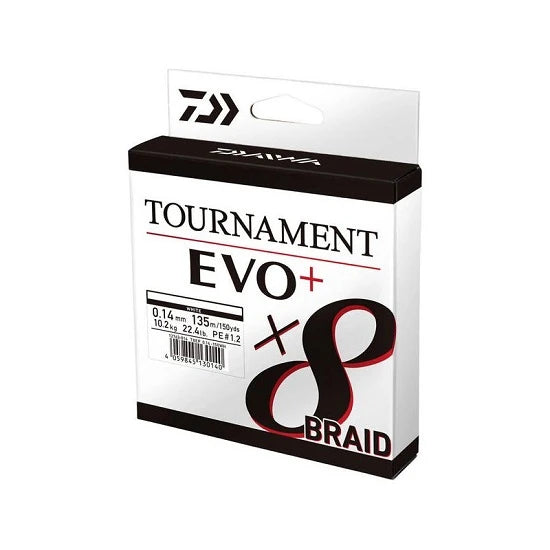 Fir Textil Daiwa Tournament 8xbraid Evo+ Alb 0.12mm 135m 8.6kg