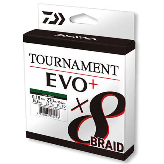 Fir Textil Daiwa Tournament 8xbraid Evo+ Verde, 0.08mm, 135m, 4.9kg