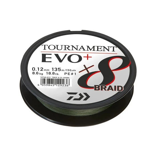 Fir Textil Daiwa Tournament 8xbraid Evo+ Verde 0.16mm 270m 12.2kg