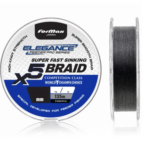 Fir Textil Formax Fast Sinking Braid, Black, 8.60kg, 0.12mm, 135m