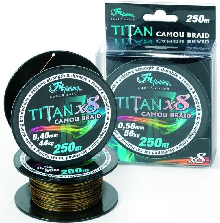 Fir Textil Filfishing TITAN CATFISH CAMO X 8 BRAID 0.50 MM 250M 56KG