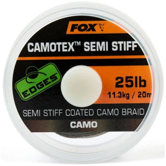 Fir Textil Fox Edges Camotex Semi-stiff, 11.34kg-35lbs, 20m