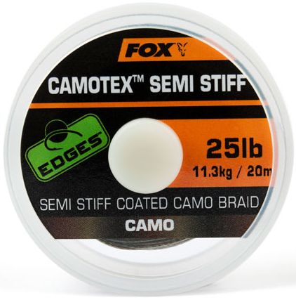 Fir Textil Fox Edges Camotex Semi-Stiff, 11.34kg-35lbs, 20m