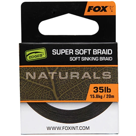 Fir Textil Fox Naturals Soft Braid Hooklength, 20m, 35lb/15.8kg