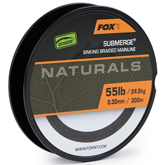 Fir Textil Fox Submerge Naturals Sinking Braid, Black, 29.5kg, 65lbs, 0.38mm, 600m