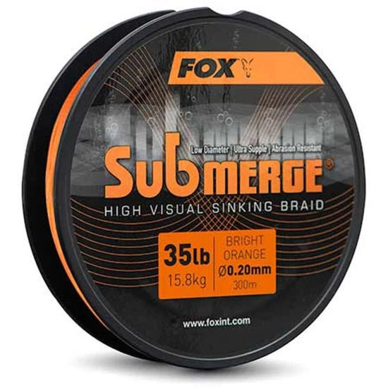 Fir Textil Fox Submerge Sinking Braid, Orange, 29.5kg, 65lbs, 0.38mm, 600m