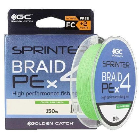 Fir Textil Golden Catch Sprinter Pe X4 Lime Green, 7.8kg, 0.168mm, 150m