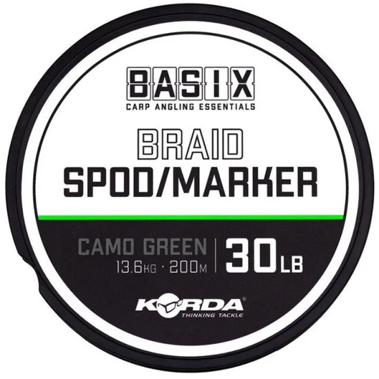 Fir Textil Korda Basix Spod / Marker Braid, Green, 13.60kg, 200m